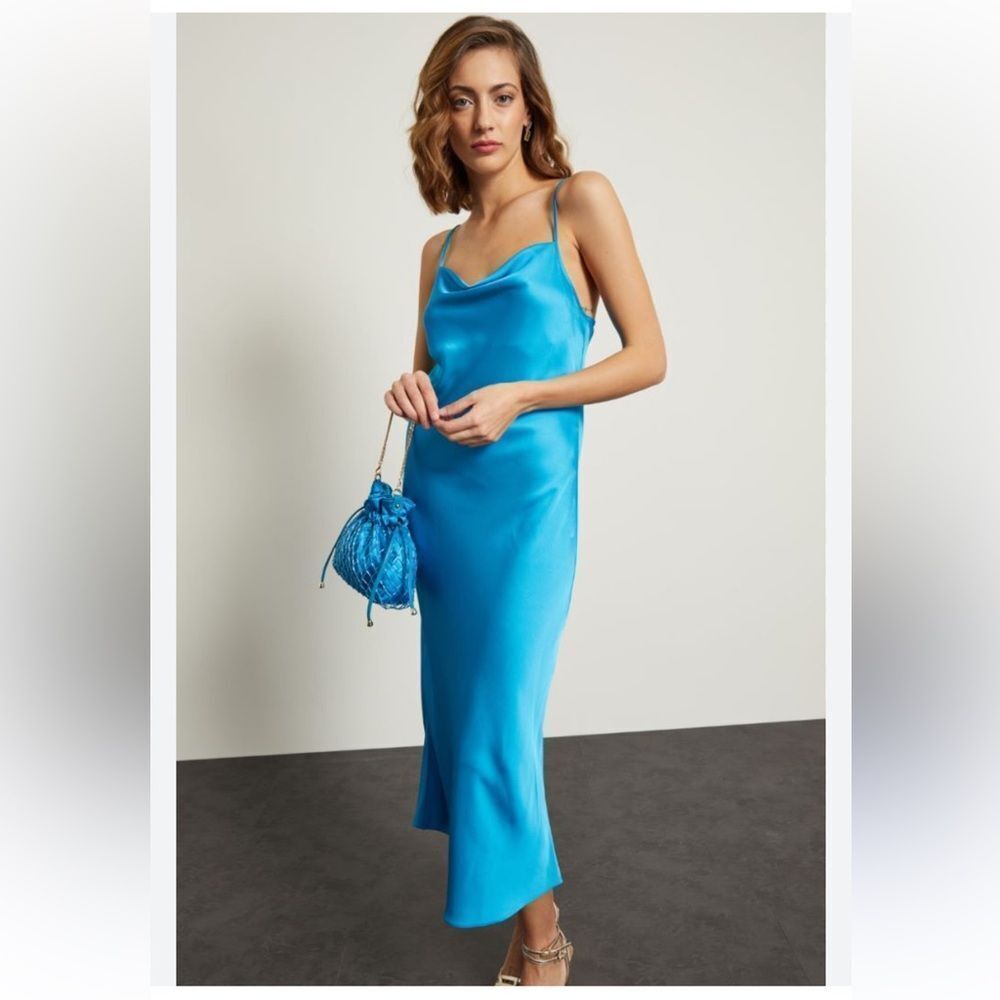 The Drop Women's Scarlett Cowl Neck Slip Dress NWT Large